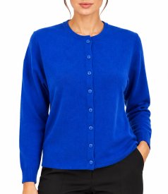Cardigan tricotat din casmir cu matase natural si lana