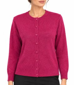 Cardigan tricotat din casmir cu matase natural si lana