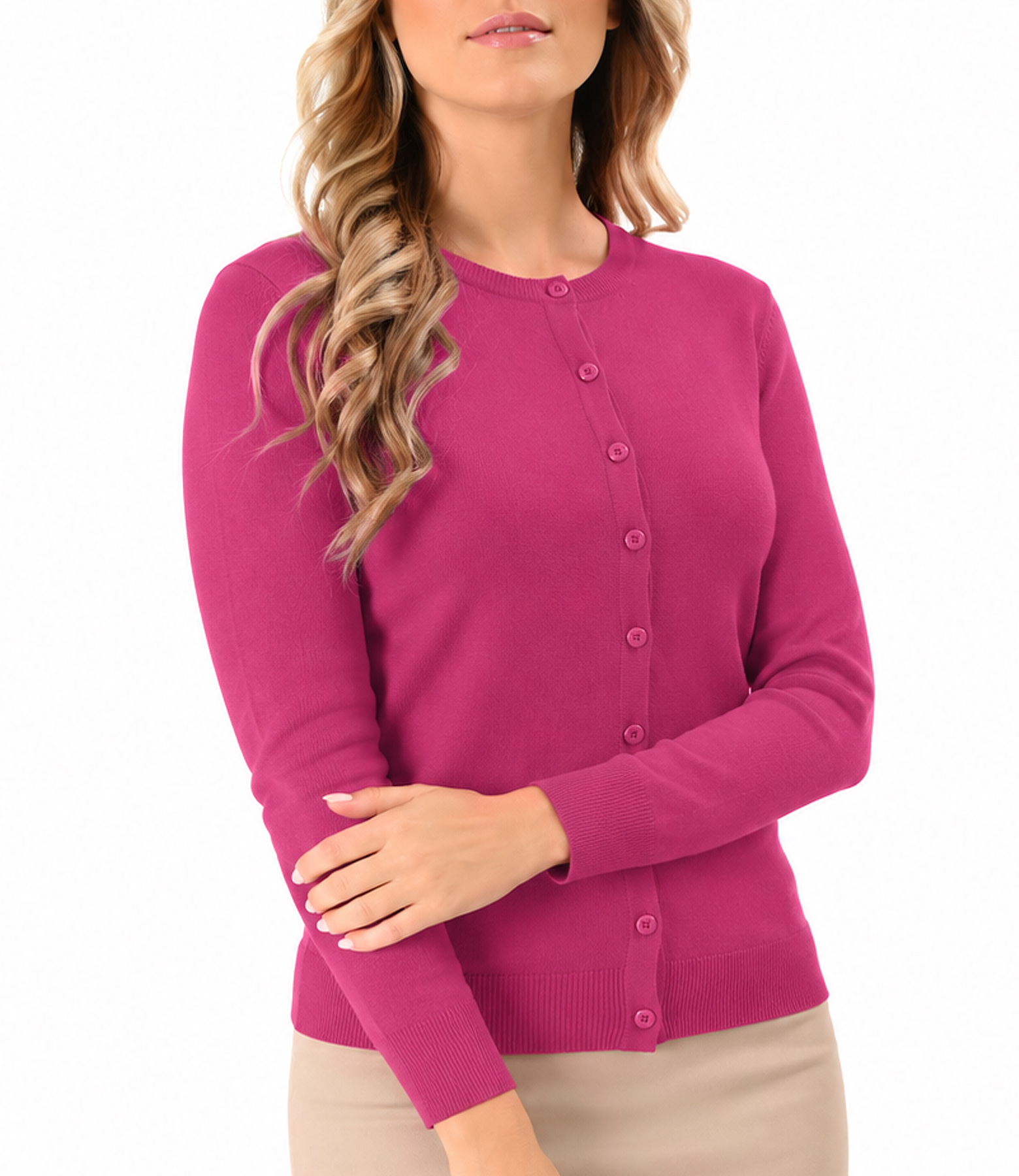 Cardigan tricotat din casmir cu matase natural si lana