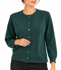Cardigan tricotat din casmir cu matase natural si lana