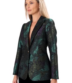 Sacou elegant din brocart cu motive florale
