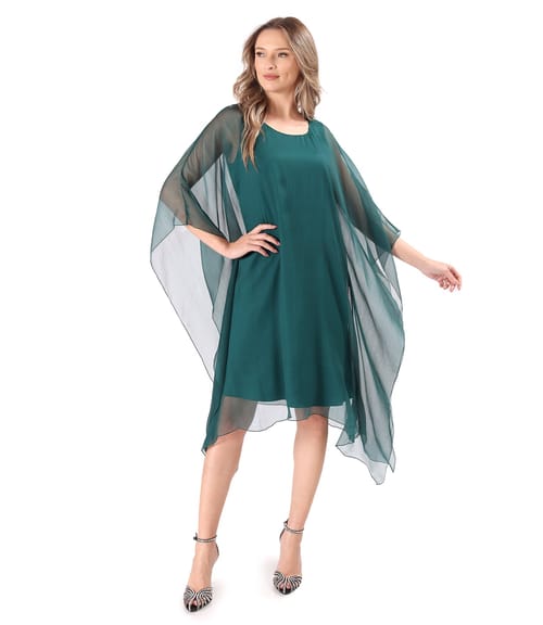 Rochie fluture din voal de matase naturala