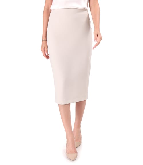 Fusta creion midi din stofa elastica cu viscoza